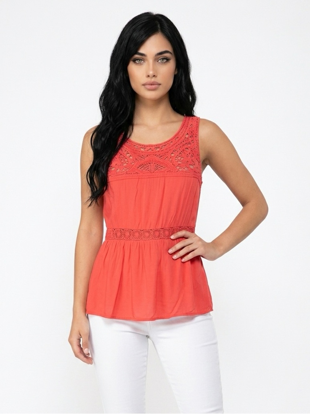 DeJavu Womens Crotchet Top Size Small  LTOP705